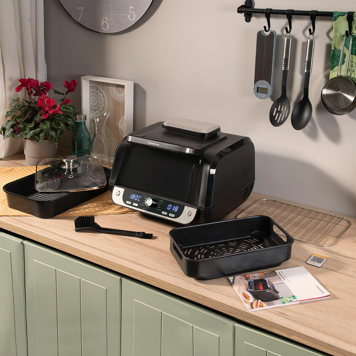 Freidora de Aire con Grill, InnovaGoods Fryinn 12-in-1 6000 Negro Acero 3400W 6L