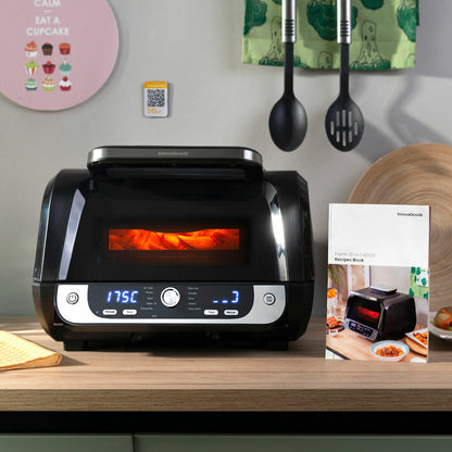 Freidora de Aire con Grill, InnovaGoods Fryinn 12-in-1 6000 Negro Acero 3400W 6L