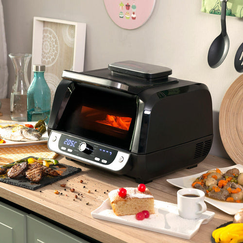 Freidora de Aire con Grill, InnovaGoods Fryinn 12-in-1 6000 Negro Acero 3400W 6L