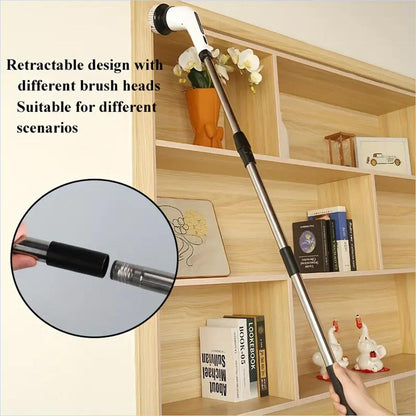Cepillo de Limpieza Recargable con Mango Extensible y 9 Accesorios